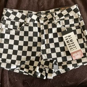 Almost Famous - Black and White Checkerboard Shorts